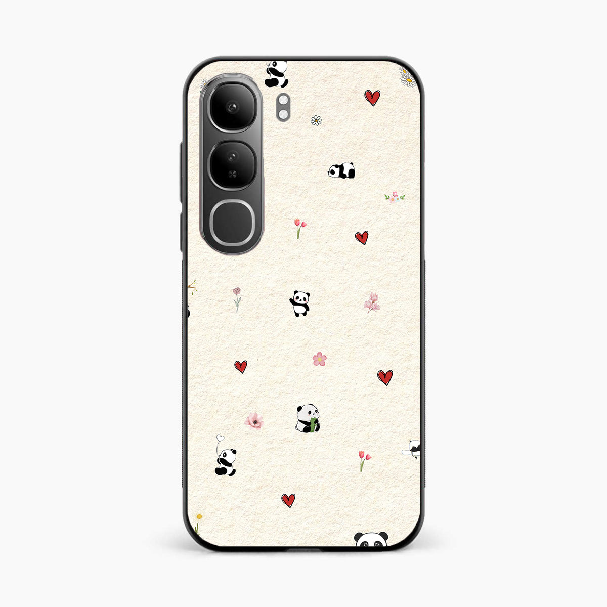 Panda Hearts & Flowers Vivo Y300 5G Back Cover