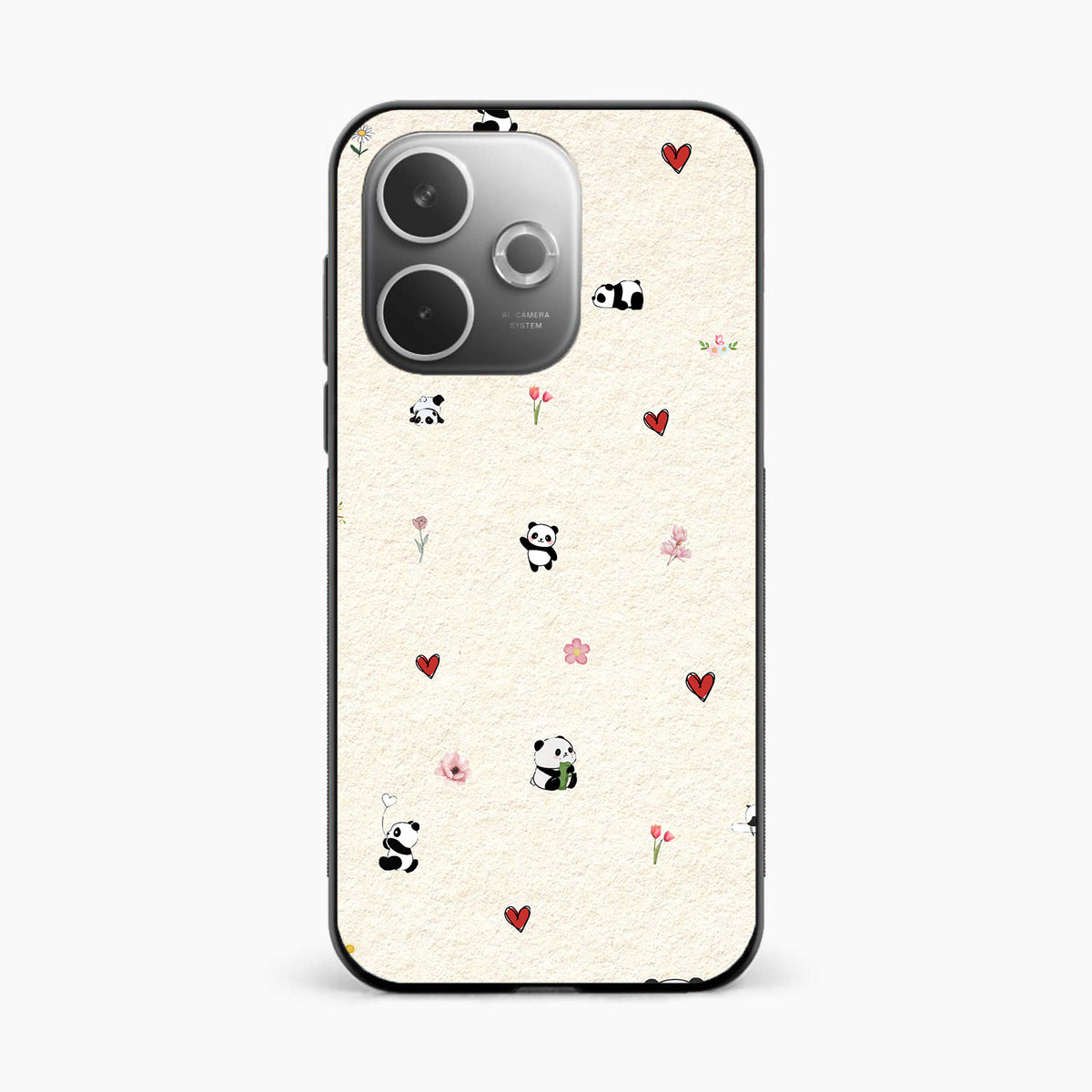 Panda Hearts & Flowers Oppo A5 Pro 5G Back Cover