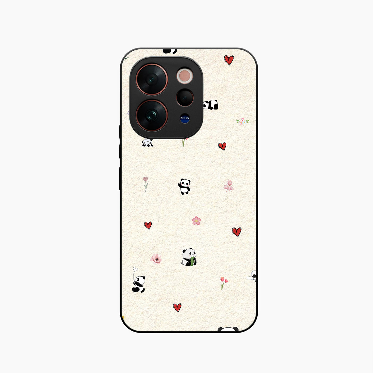 Panda Hearts & Flowers Vivo V70 5G Back Cover