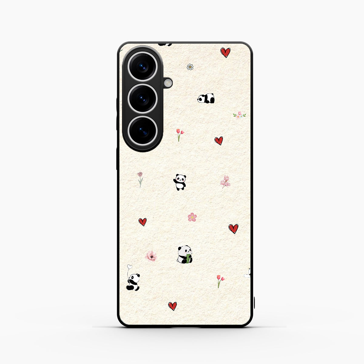 Panda Hearts & Flowers Samsung S26 Plus 5g Back Cover