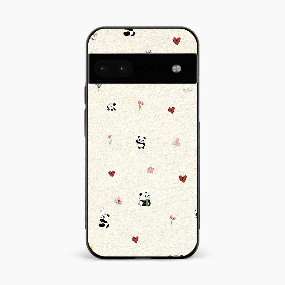 Panda Hearts & Flowers Google Pixel 8A Back Cover