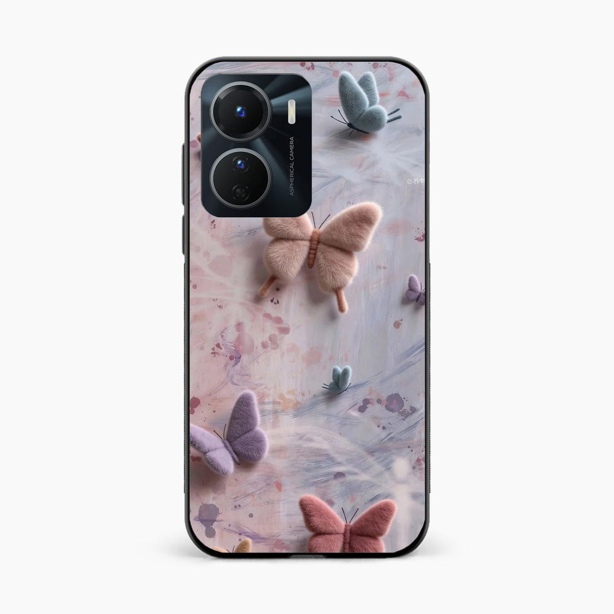 Fluffy Butterfly Vivo Y16 Aesthetic Back Cover