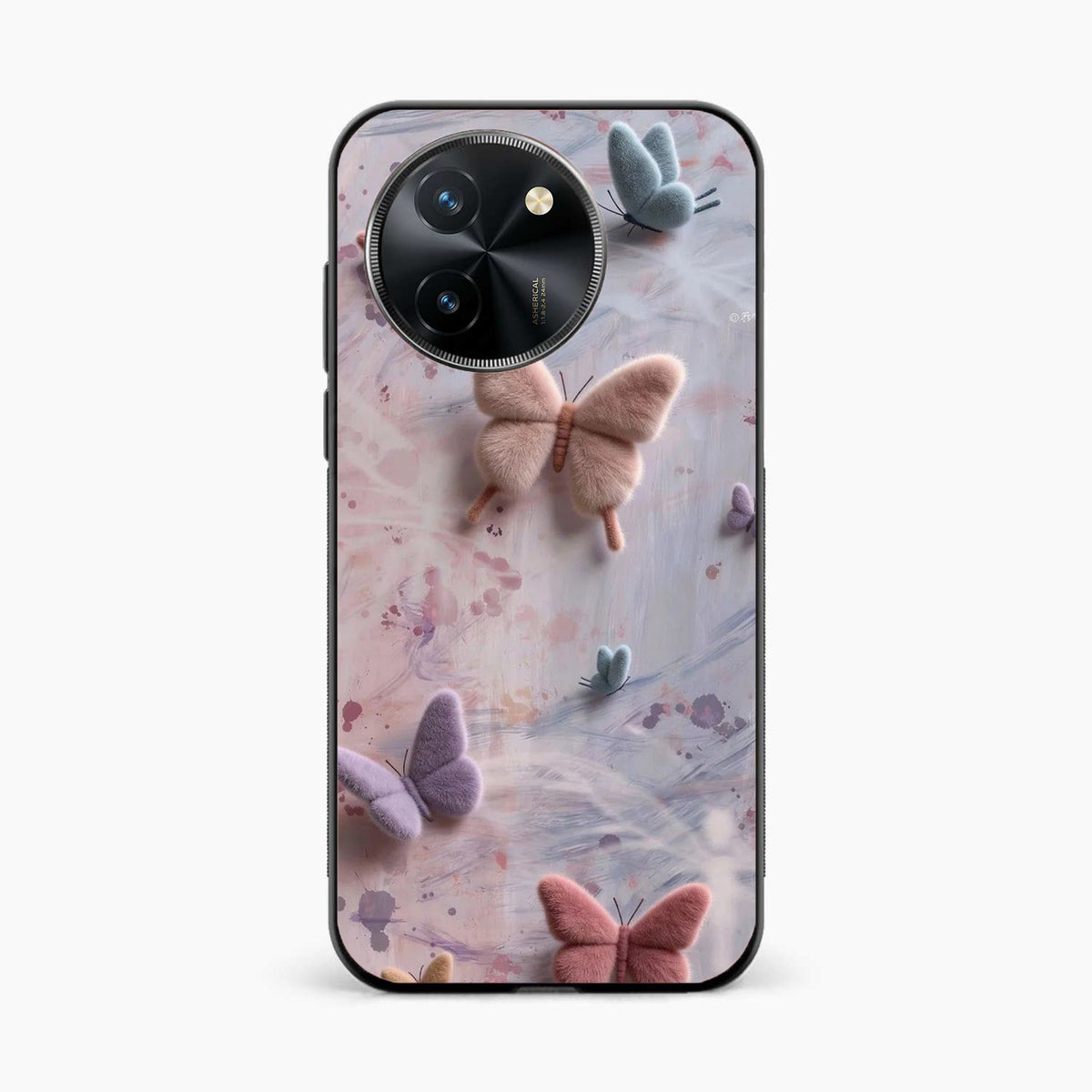 Fluffy Butterfly Vivo T3x 5G Aesthetic Back Cover