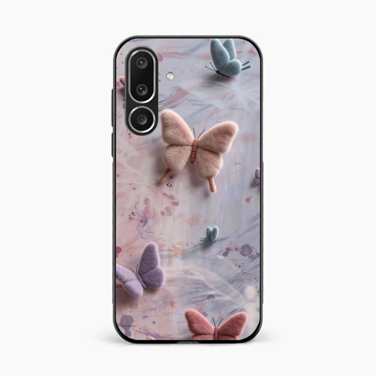 Fluffy Butterfly Samsung F56 Aesthetic Back Cover