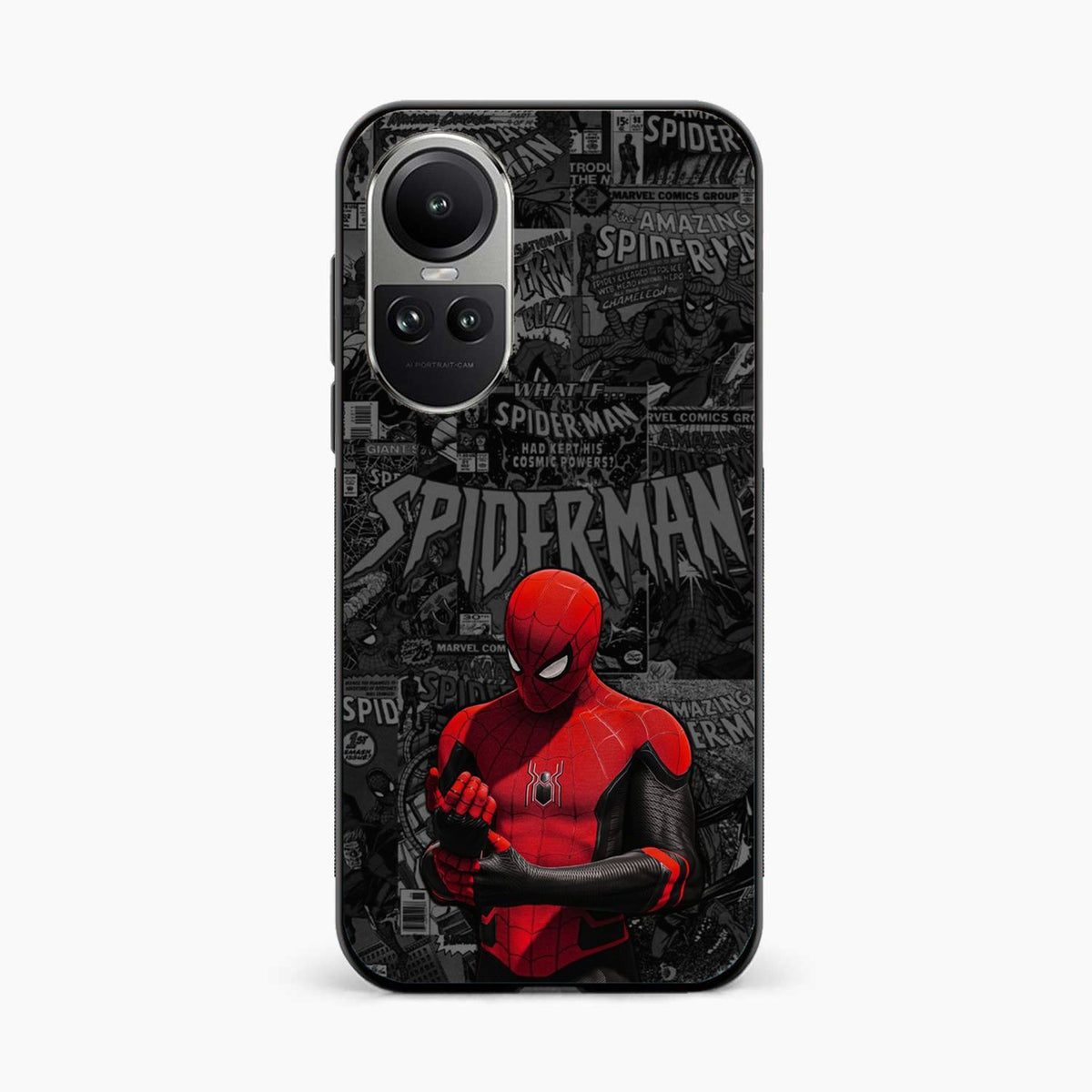 Spider Man Black Theme Oppo Reno 10 Back Cover