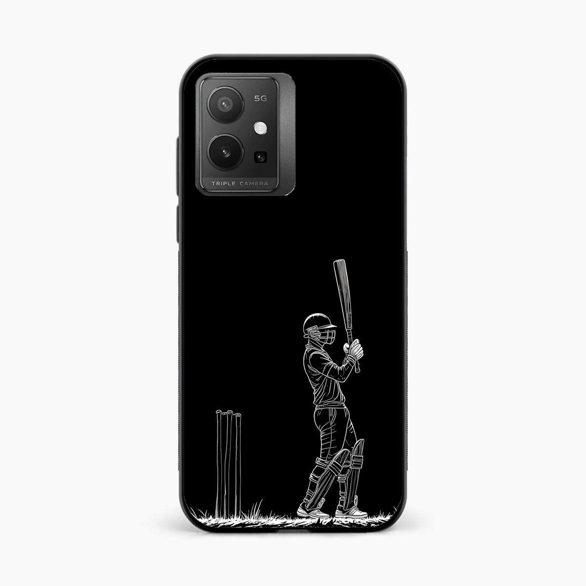 Cricket Minimal Line Art Vivo T1 5G Back Cover