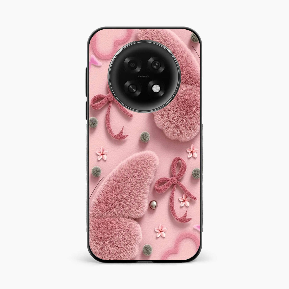 Dreamy Pink Plush Oppo F31 Pro Plus 5G Back Cover