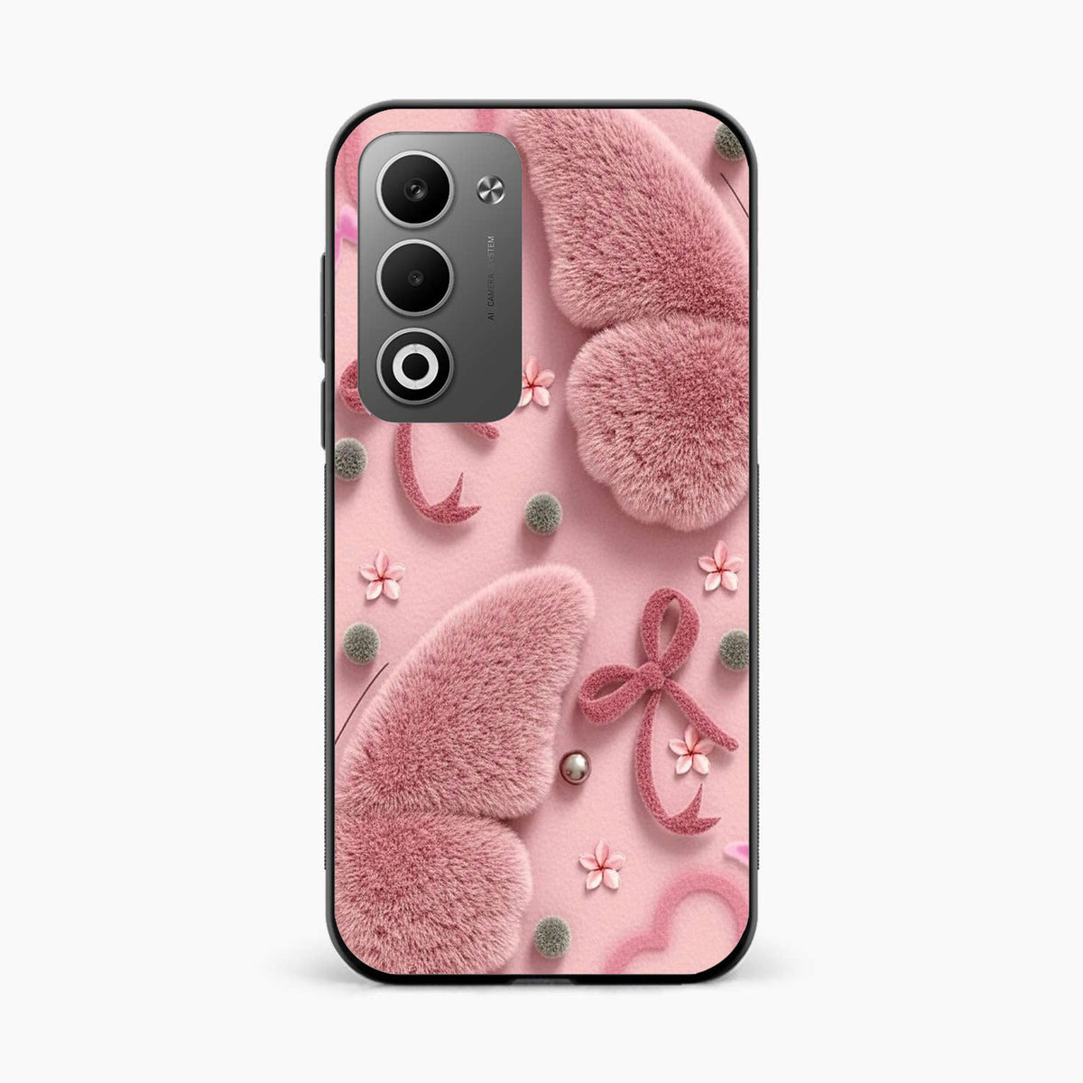 Dreamy Pink Plush Oppo A5 5G Back Cover