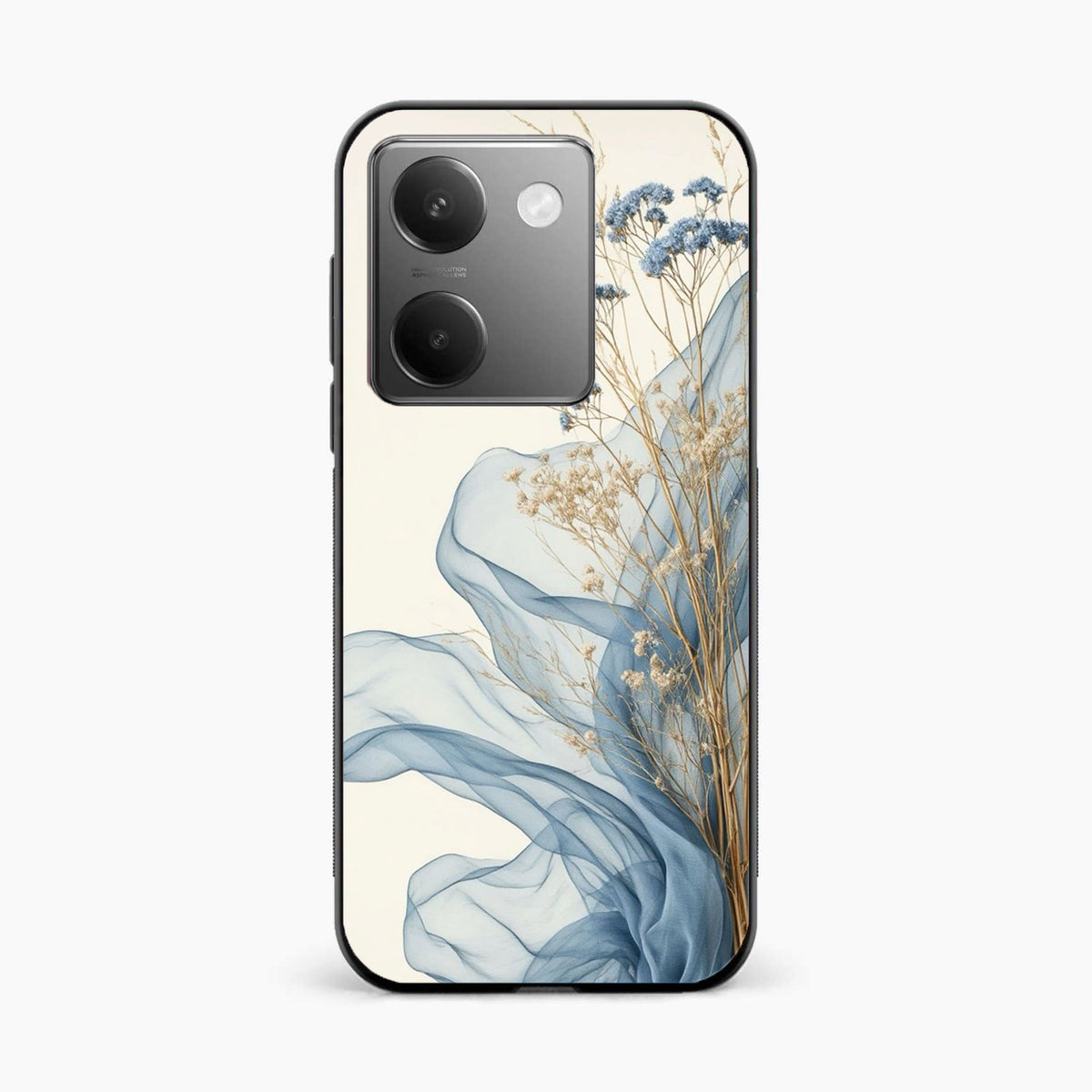 Soft Blue Floral Vivo Y200 Pro 5G Back Cover