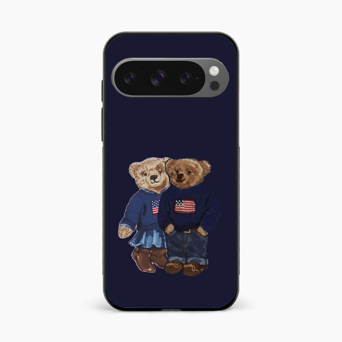 Cute Bear Couple Google Pixel 9 Pro Back Cover