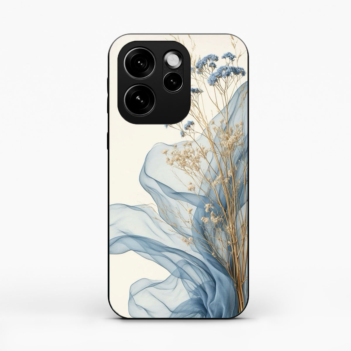 Soft Blue Floral Oppo Reno 15 Pro 5G Back Cover