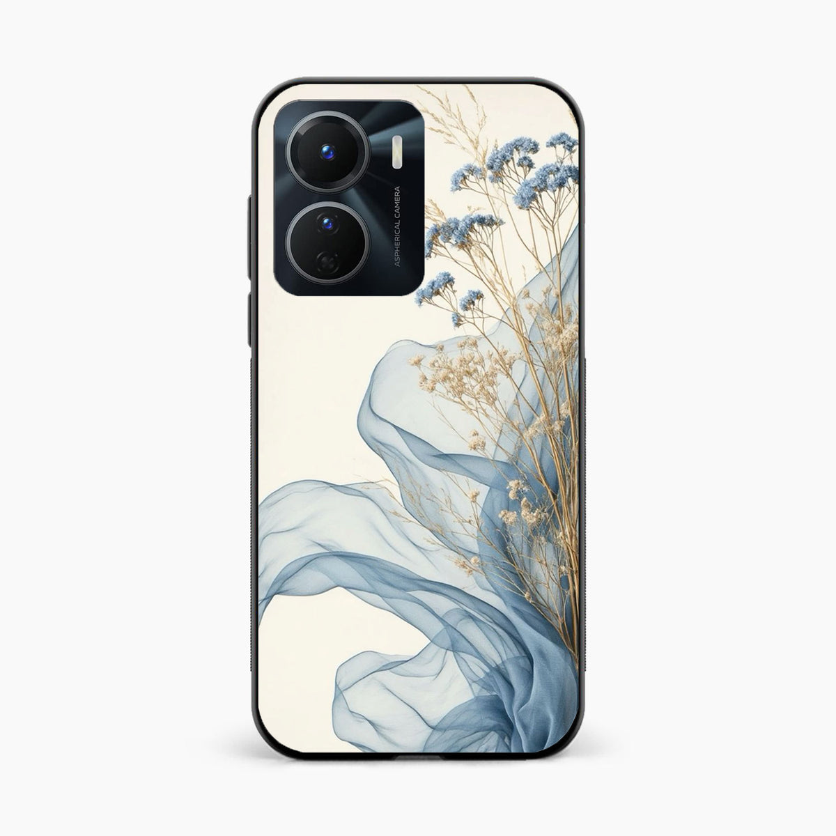 Soft Blue Floral Vivo Y16 Back Cover