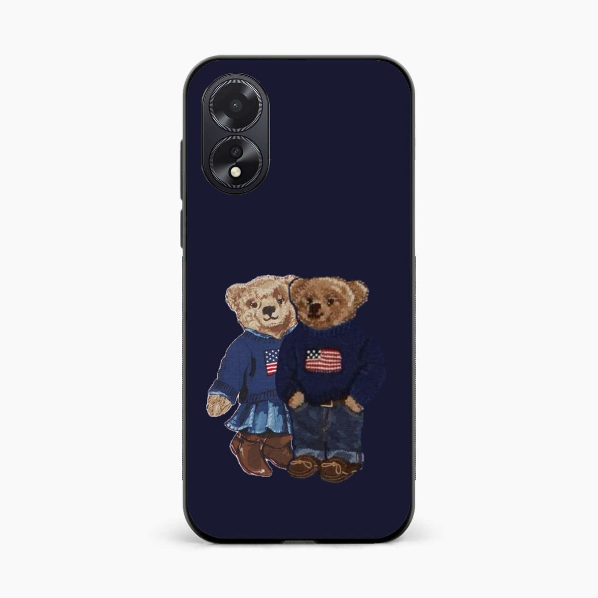 Cute Bear Couple Oppo A38 Back Covers