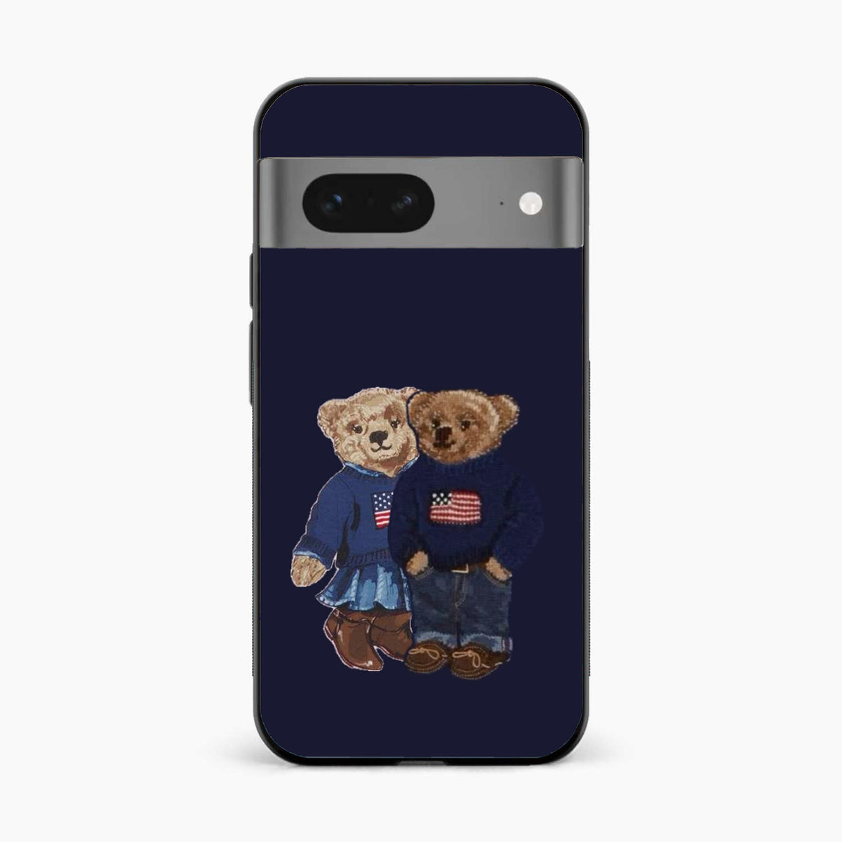Cute Bear Couple Google Pixel 8 Back Cover