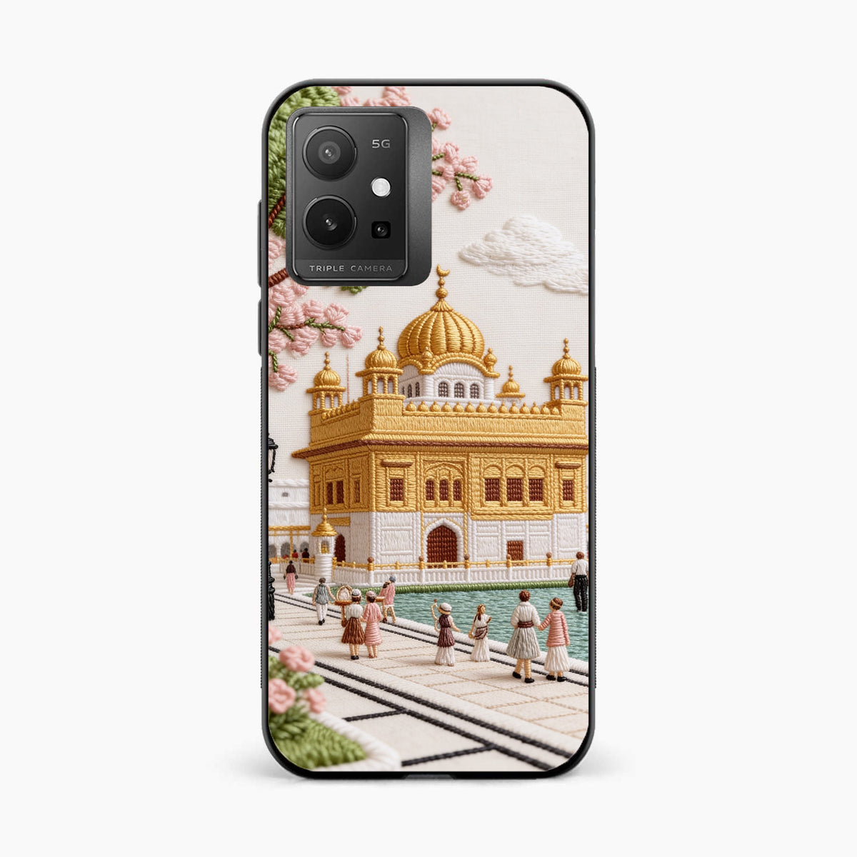 Golden Temple Blossom Premium Vivo T1 5G Back Cover