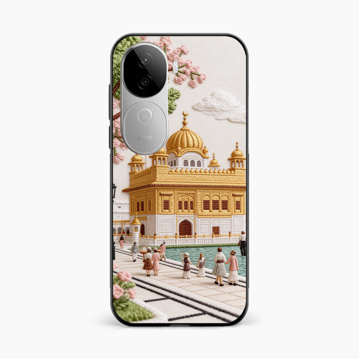 Golden Temple Blossom Premium Vivo V40e 5G Back Cover