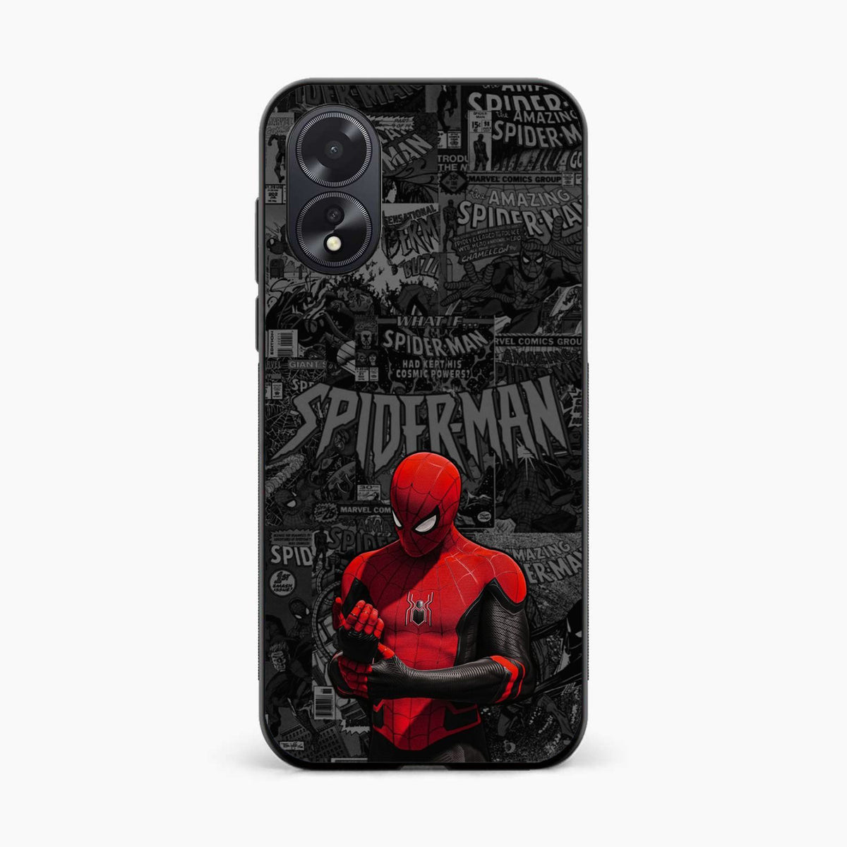 Spider Man Black Theme Oppo A38 Back Cover