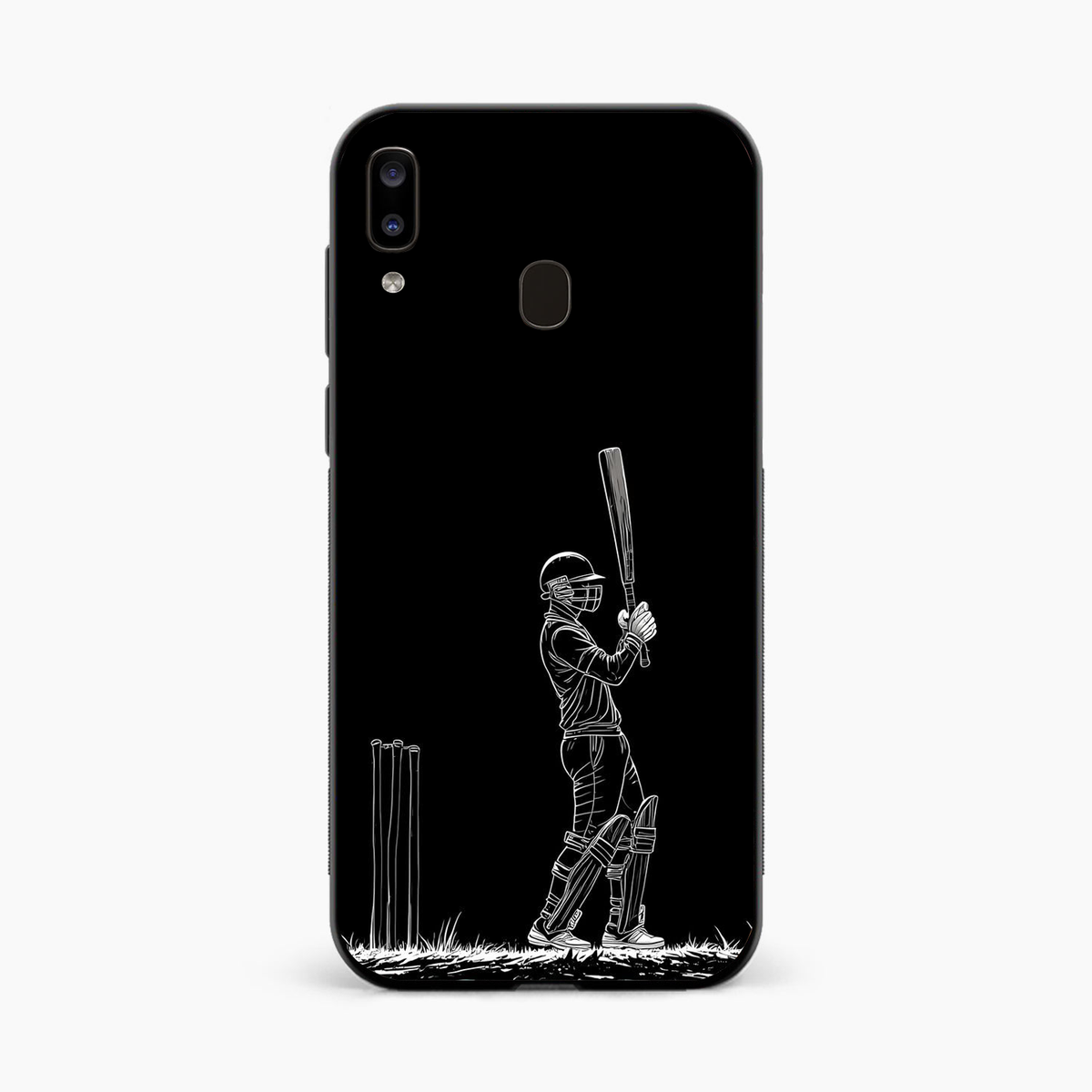 Cricket Minimal Line Art Samsung A20 Back Cover
