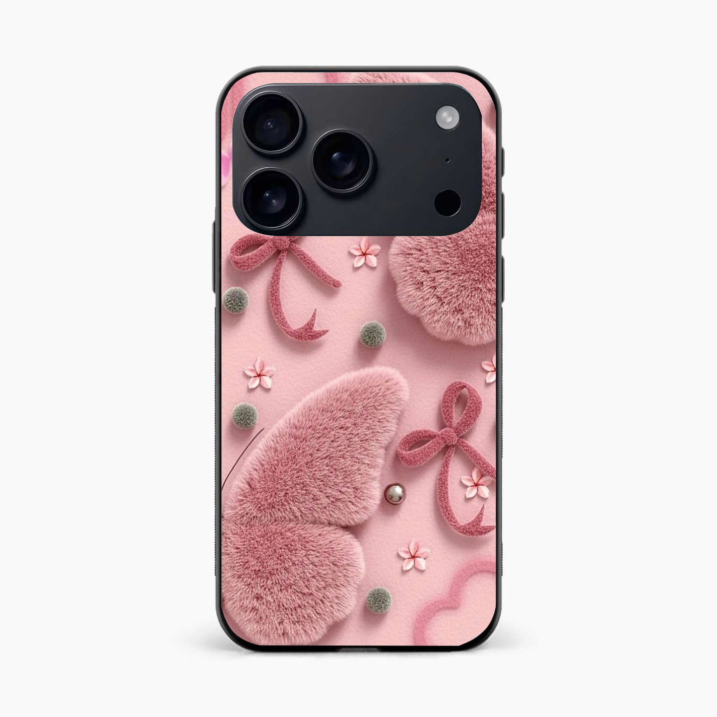 Dreamy Pink Plush Iphone 17 Pro Back Cover