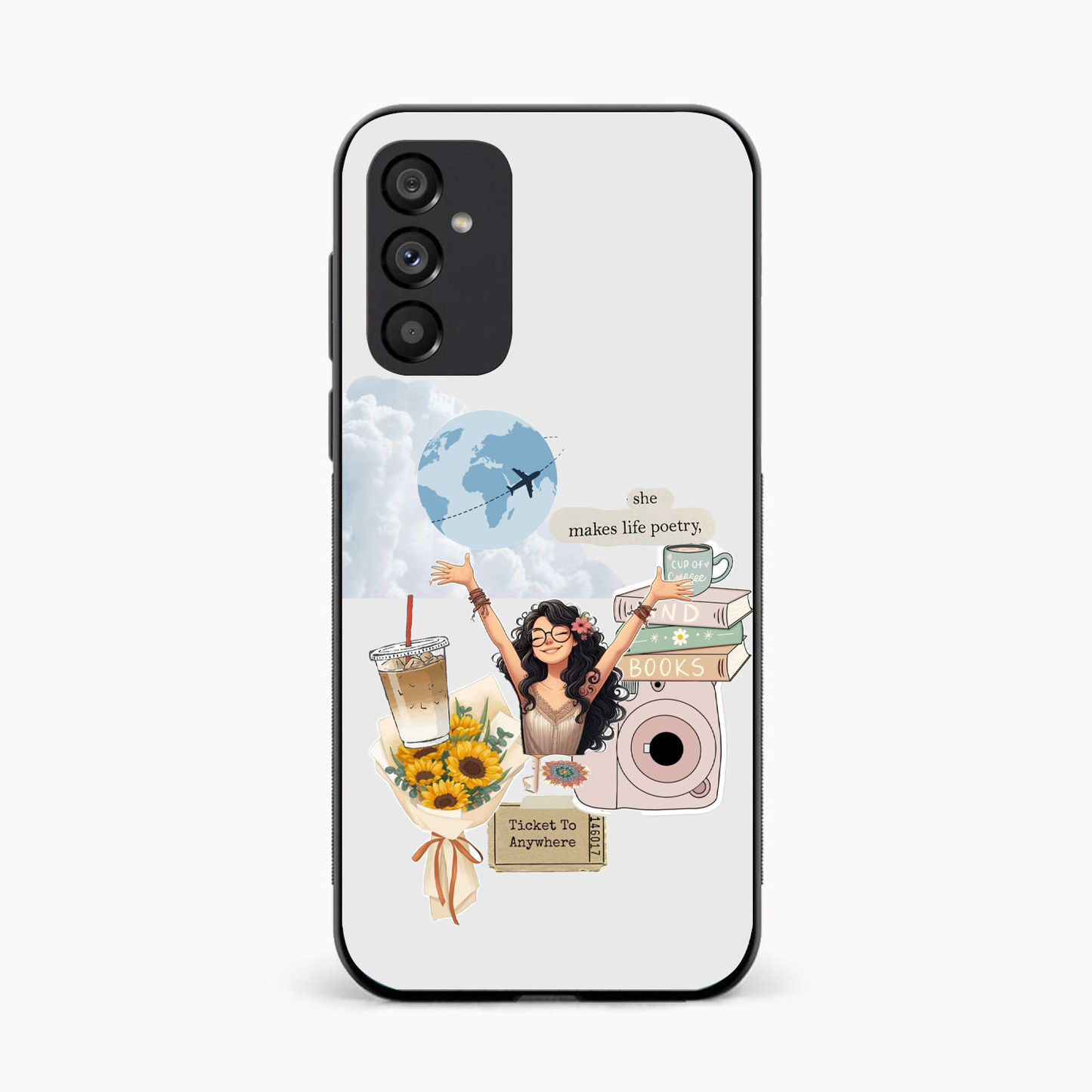 Dreamy Travel Girl Aesthetic Samsung S25 Back Cover