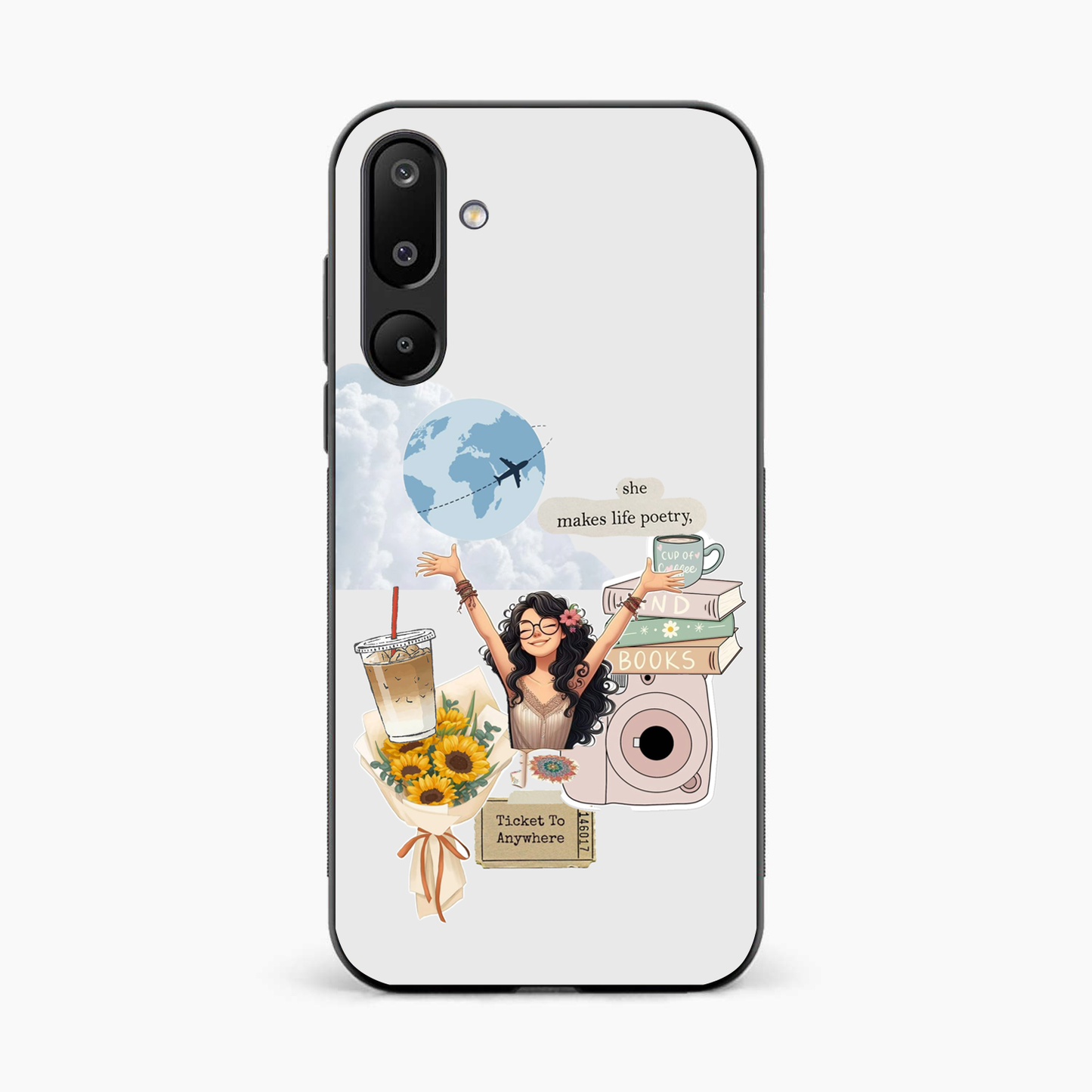 Dreamy Travel Girl Aesthetic Samsung F16 Back Cover