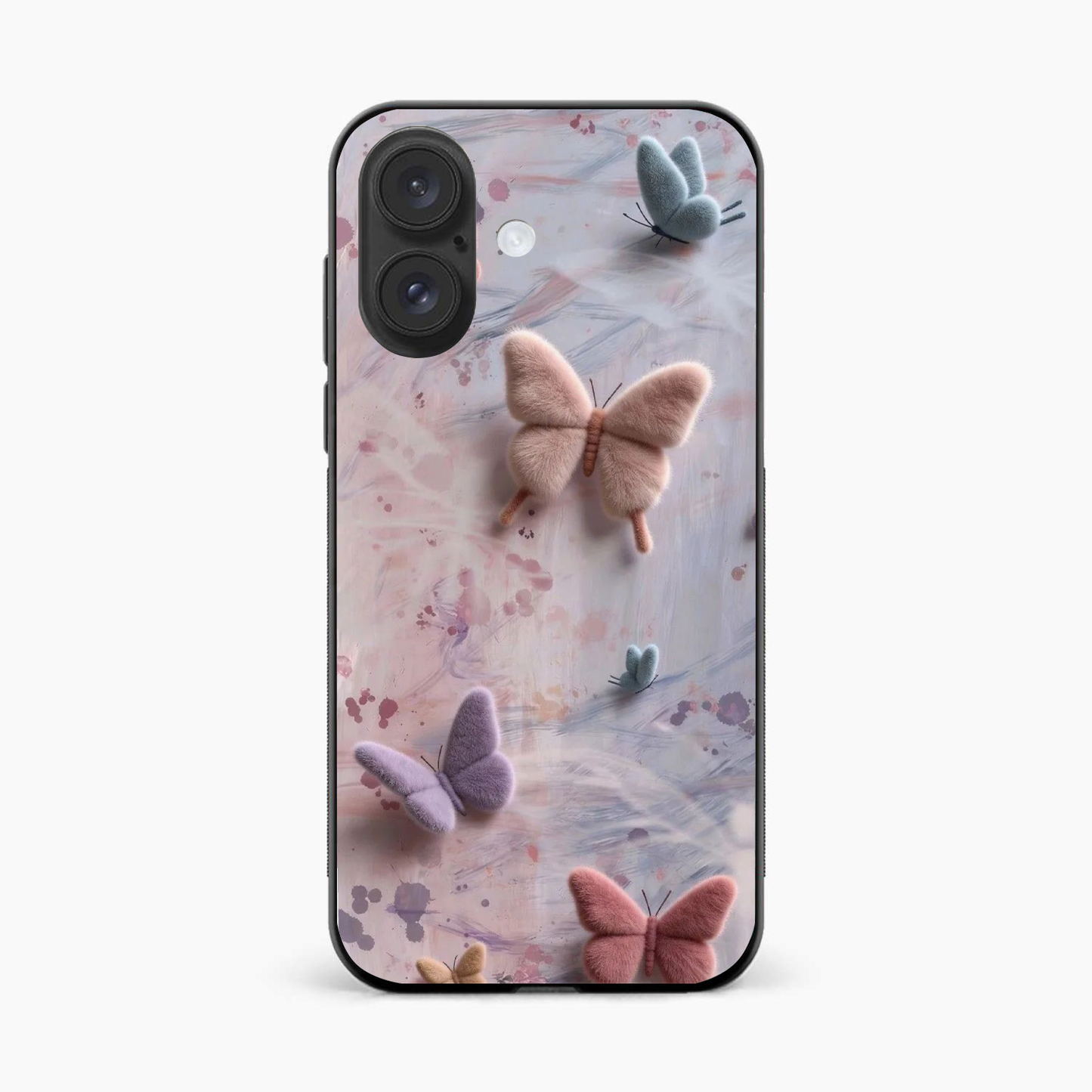 Fluffy Butterfly Iphone 16 Plus Aesthetic Back Cover