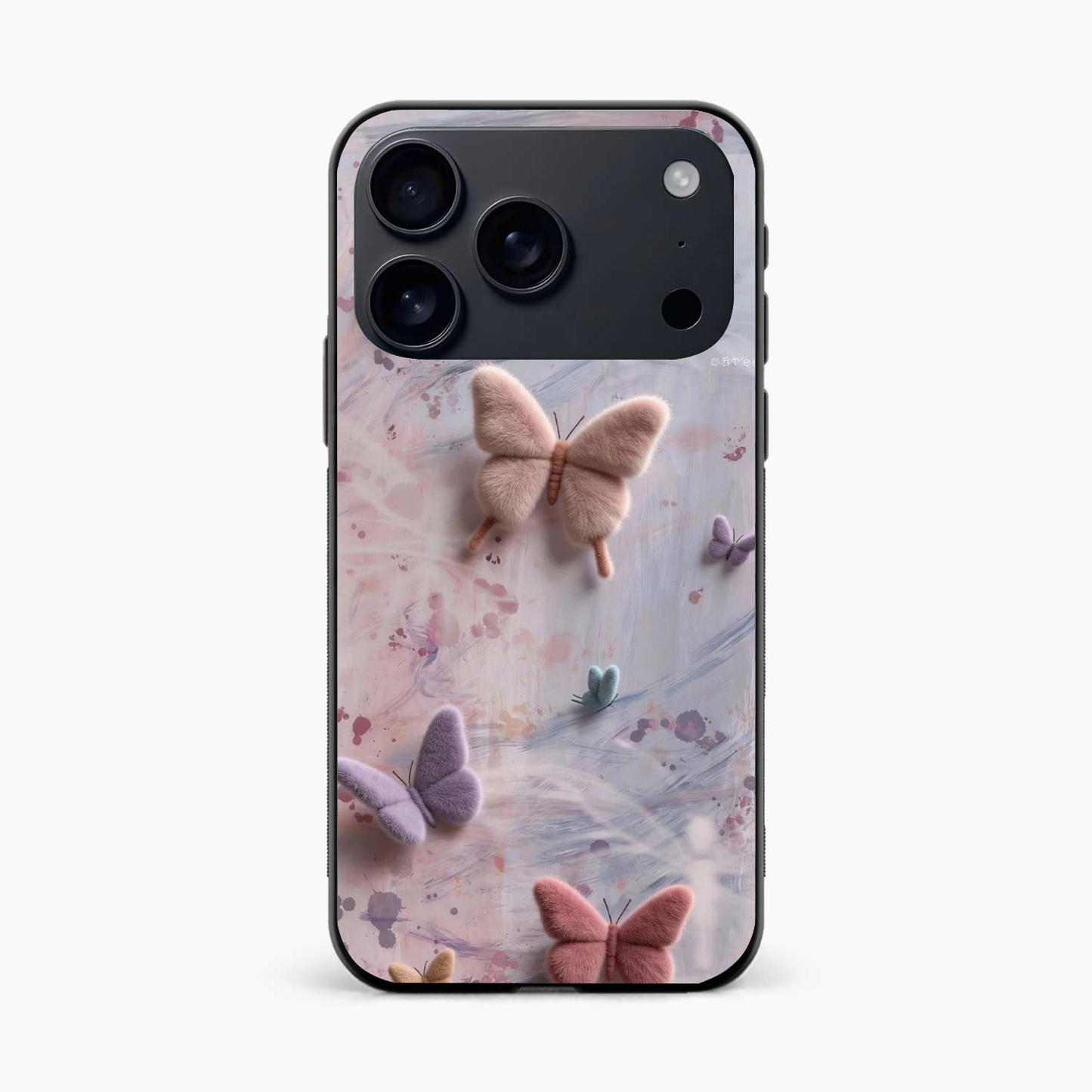 Fluffy Butterfly Iphone 17 Pro Aesthetic Back Cover