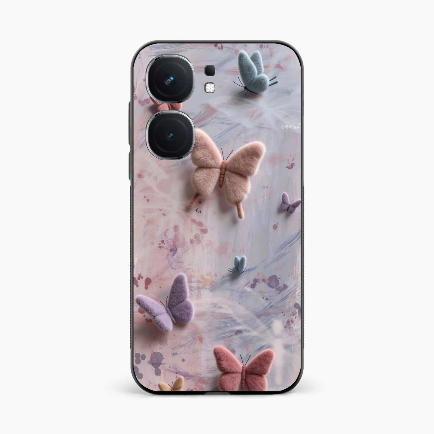 Fluffy Butterfly Iqoo Neo 9 Pro 5G Aesthetic Back Cover