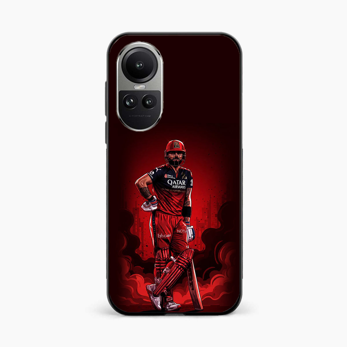 King Kohli Red Art Oppo Reno 10 Back Cover