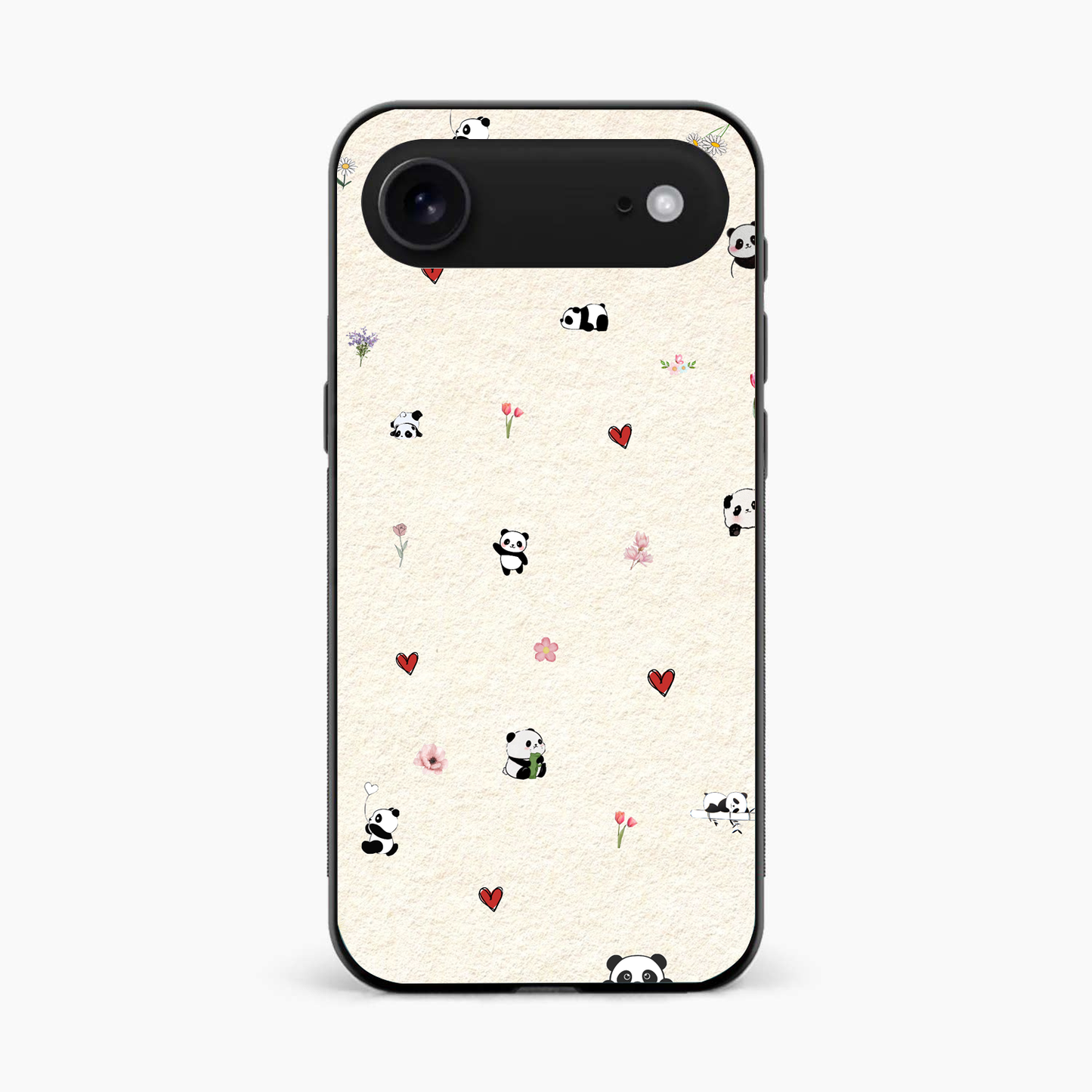 Panda Hearts & Flowers Iphone 17 Air Back Cover