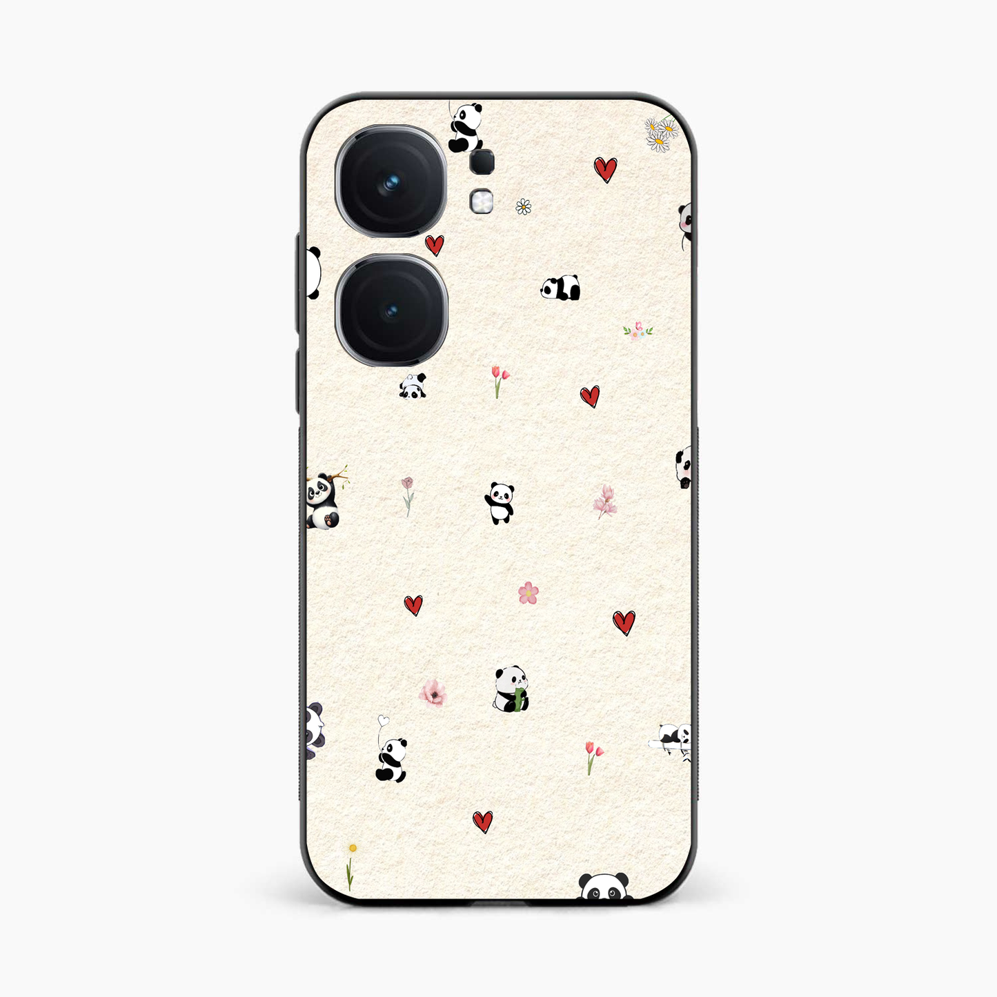 Panda Hearts & Flowers Iqoo Neo 9 Pro 5G Back Cover