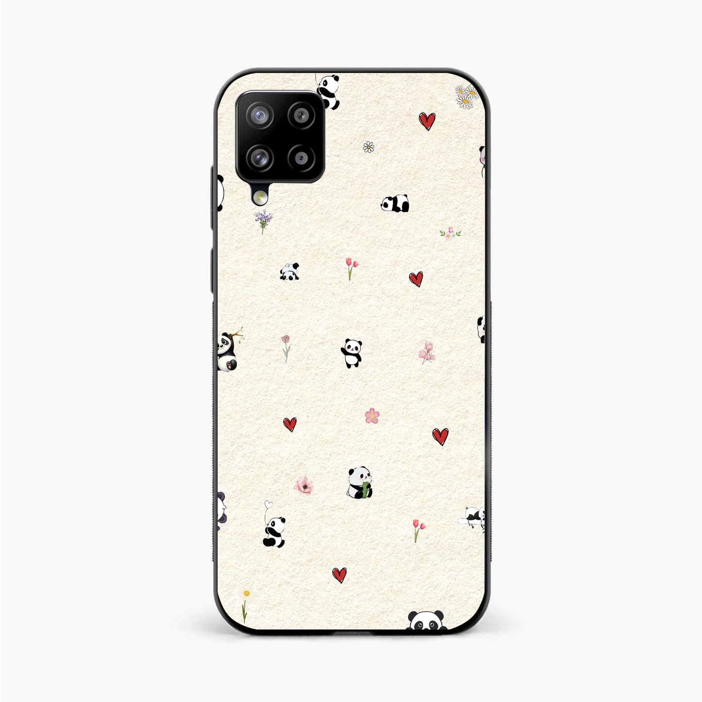 Panda Hearts & Flowers Samsung A12 Nacho Back Cover