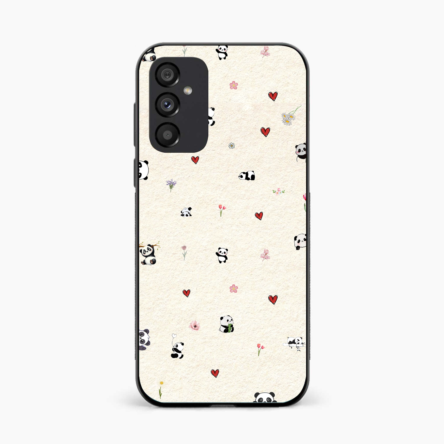 Panda Hearts & Flowers Samsung M15 Back Cover