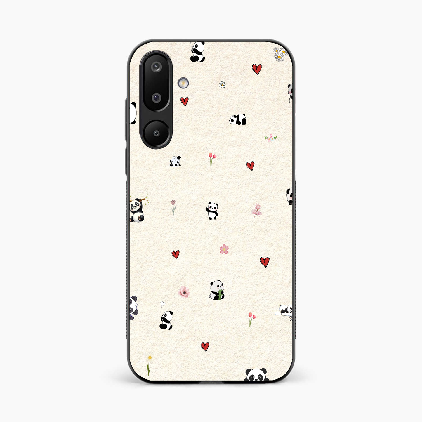 Panda Hearts & Flowers Samsung M16 Back Cover