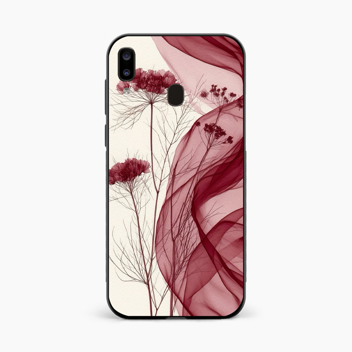 Red Floral Dream Samsung A20 Back Cover