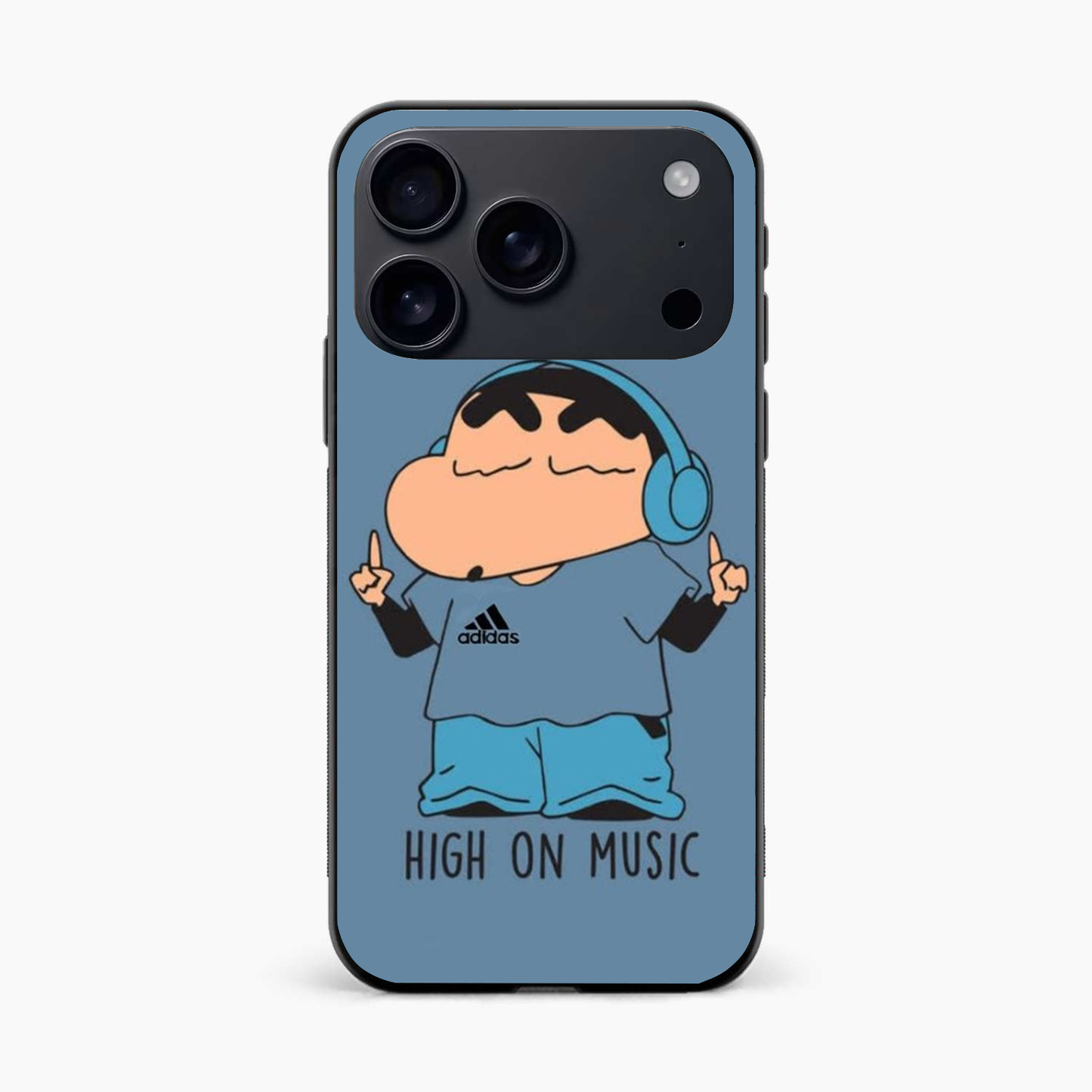 Shinchan High On Music iPhone 17 Pro Back Cover