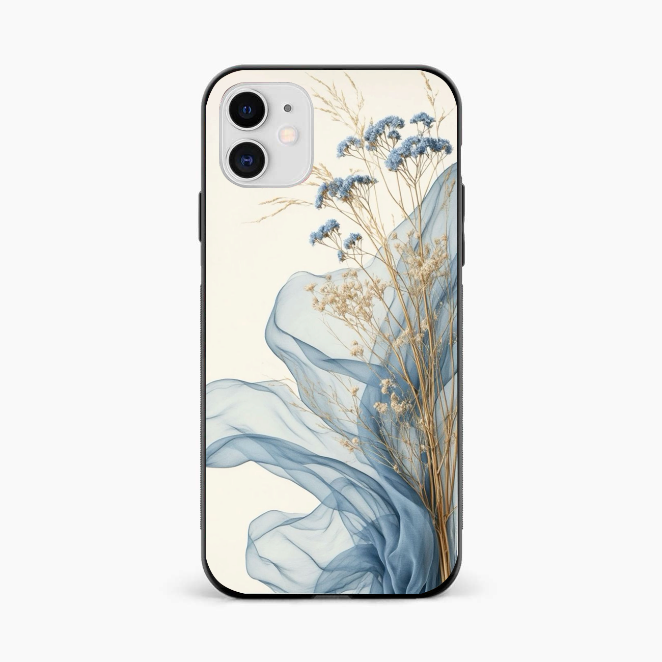Soft Blue Floral iPhone 12 Back Cover