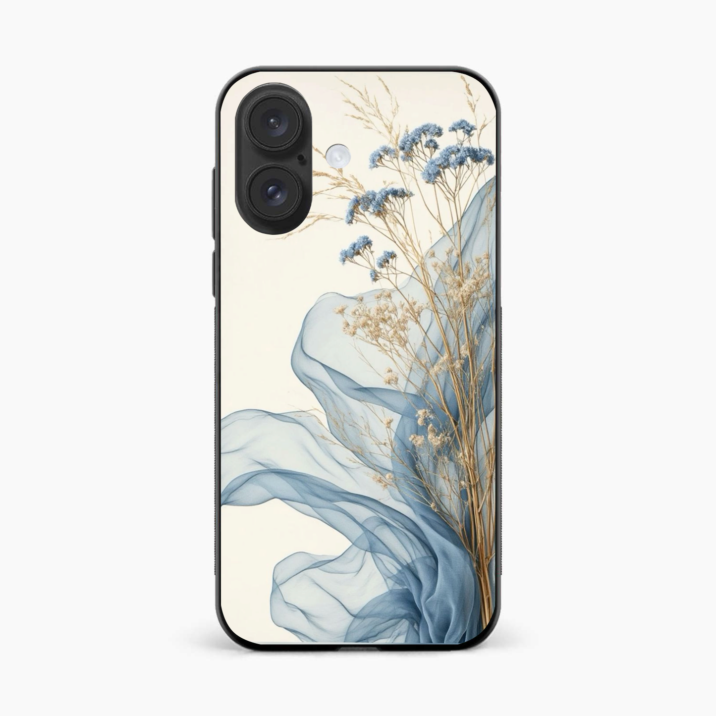 Soft Blue Floral Iphone 16 Plus Back Cover