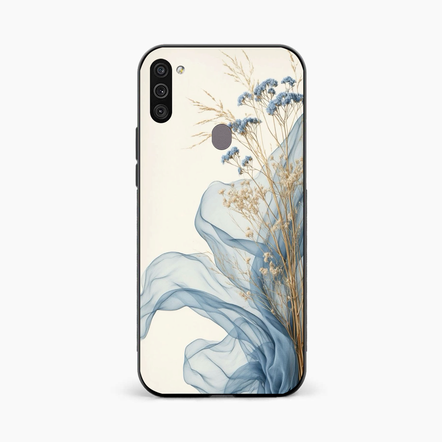 Soft Blue Floral Samsung A11 Back Cover