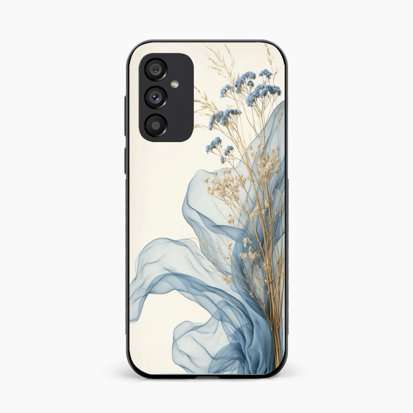 Soft Blue Floral Samsung M15 Back Cover