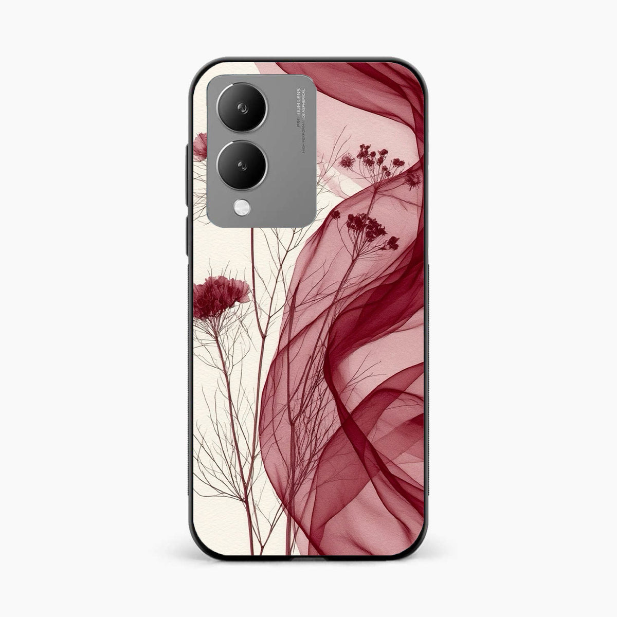 Red Floral Dream Vivo Y17s Back Cover