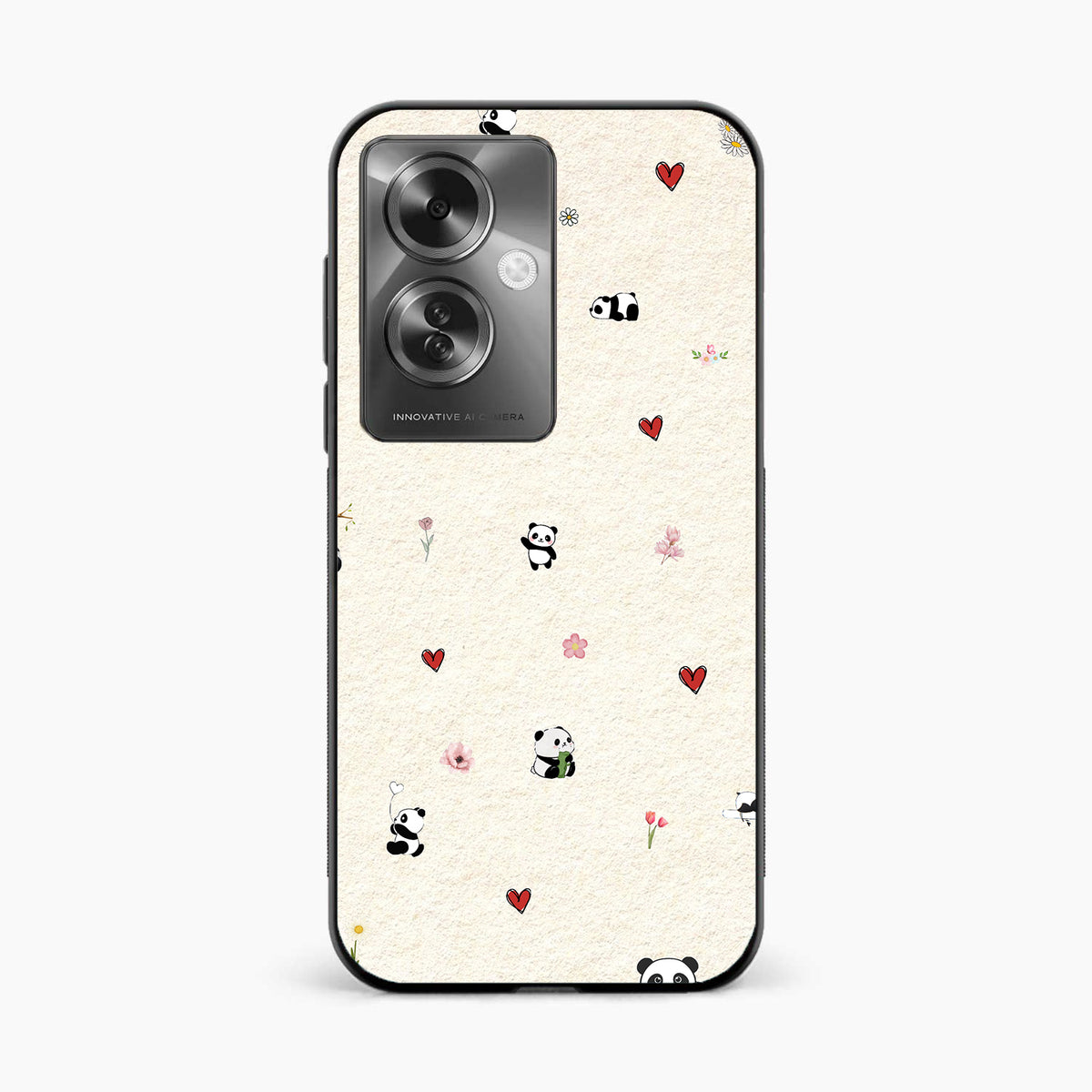 Panda Hearts & Flowers Oppo F25 Pro 5G Back Cover
