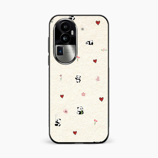 Panda Hearts & Flowers Oppo Reno 10 Pro Plus 5G Back Cover