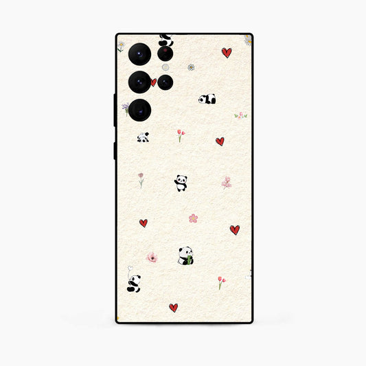 Panda Hearts & Flowers Samsung S25 Ultra Back Cover
