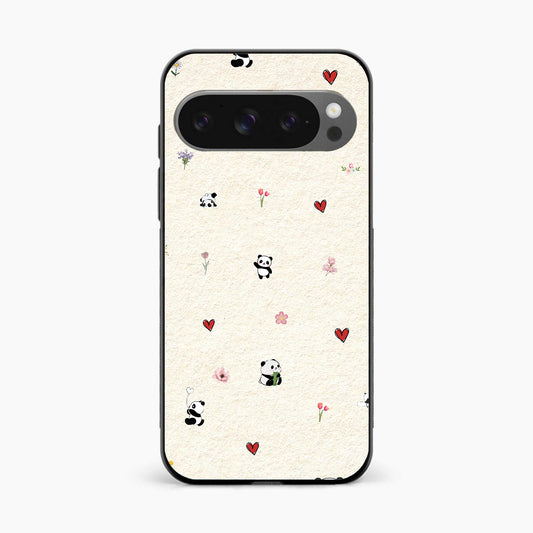 Panda Hearts & Flowers Google Pixel 10 Pro XL Back Cover