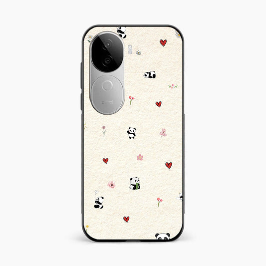 Panda Hearts & Flowers Vivo V40e 5G Back Cover