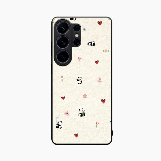 Panda Hearts & Flowers Samsung S26 Ultra Back Cover