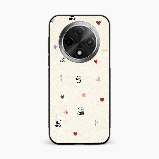 Panda Hearts & Flowers Oppo F27 Pro Plus 5G Back Cover