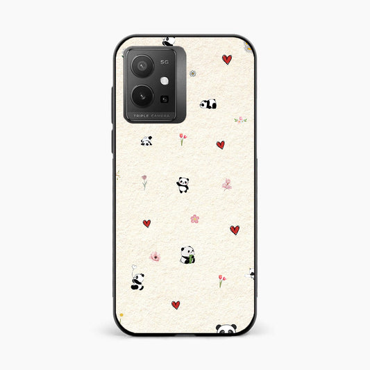 Panda Hearts & Flowers Vivo T1 5G Back Cover