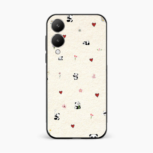 Panda Hearts & Flowers Vivo Y28 5G Back Cover